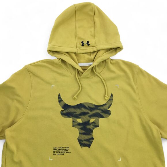Under Armour Project Rock Sweatshirt Hoodie Mens XL Loose RSPCT Training Graphic - Picture 2 of 12